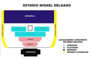 Mapa de localidades Estadio Misael Delgado